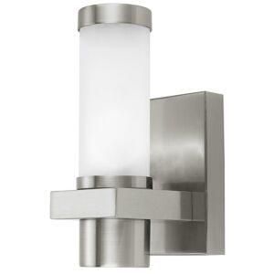 Konya One Light Outdoor Wall Mount in Matte Nickel by Eglo USA