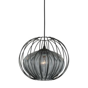 Emilia One Light Pendant in Chemical Stainless Steel by Kalco