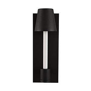 Candelero LED Wall Sconce in Matte Black White Accent by Kalco