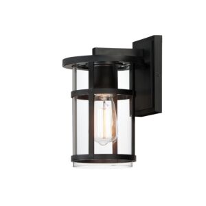 Clyde Vivex One Light Outdoor Wall Sconce in Black by Maxim