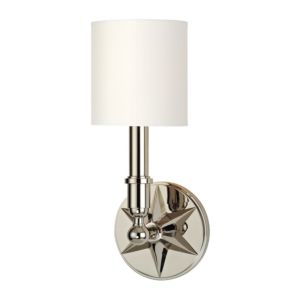 Bethesda One Light Wall Sconce in Polished Nickel by Hudson Valley