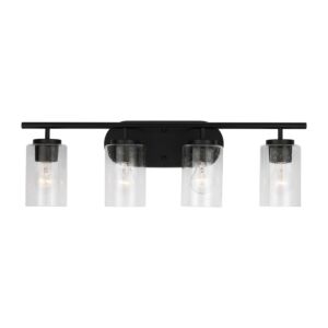 Oslo 4-Light Bathroom Vanity Light in Midnight Black