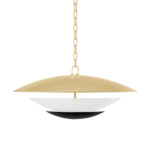 Adara 4-Light Pendant in Vintage Gold Leaf with Soft Black