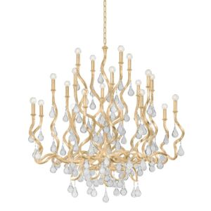 Aveline 20 Light Chandelier in Gold Leaf by Corbett Lighting