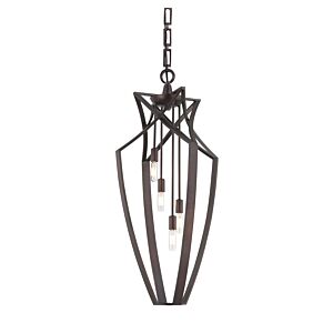 Windsung Four Light Pendant in English Bronze by Savoy House