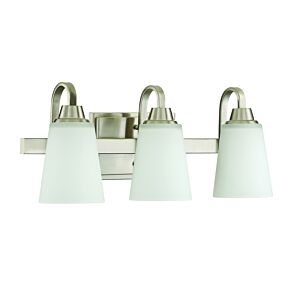 Craftmade Grace 3-Light Bathroom Vanity Light in Brushed Polished Nickel