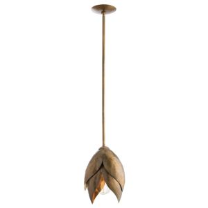 Edith One Light Pendant in Vintage Brass by Arteriors