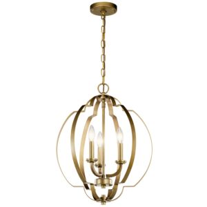 Voleta 3-Light Pendant in Natural Brass