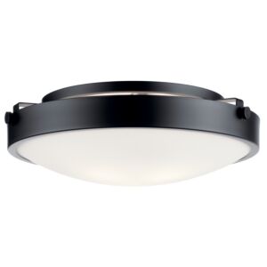 Lytham 3-Light Flush Mount Ceiling Light in Black