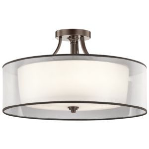 Kichler Lacey 5 Light Semi Flush Ceiling Light in Mission Bronze