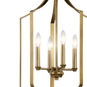 Kichler Morrigan 4 Light Traditional Chandelier in Natural Brass