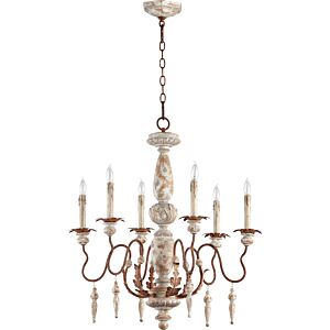 La Maison 6-Light Chandelier in Manchester Grey w with Rust Accents