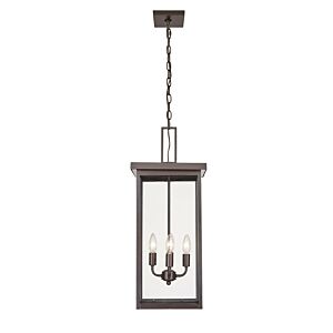 Barkeley 4-Light Outdoor Hanging Lantern in Powder Coated Bronze