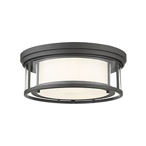 Z-Lite Willow 3-Light Flush Mount Ceiling Light In Bronze