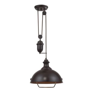 Farmhouse 1-Light Pendant in Oiled Bronze