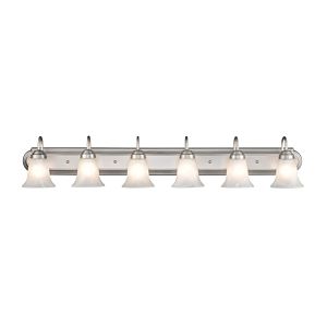 6-Light Bathroom Vanity Light in Satin Nickel