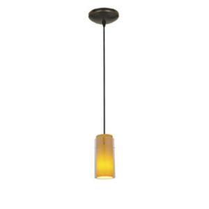 Glass'n Glass Cylinder One Light Pendant in Oil Rubbed Bronze by Access