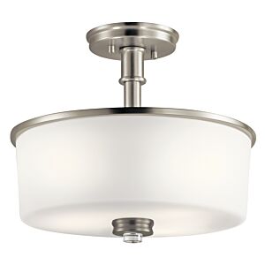 Joelson 3-Light Semi-Flush Mount Ceiling Light in Brushed Nickel