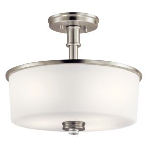 Joelson 3-Light LED Semi-Flush Mount Ceiling Light in Brushed Nickel