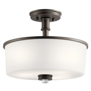 Joelson 3-Light LED Semi-Flush Mount Ceiling Light in Olde Bronze