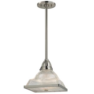 Harriman One Light Pendant in Satin Nickel by Hudson Valley