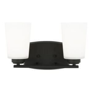 Franport 2-Light Bathroom Vanity Light in Midnight Black