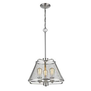 Z-Lite Iuka 3-Light Pendant Light In Brushed Nickel