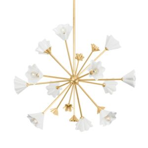 Julieta 12-Light Chandelier in Vintage Gold Leaf