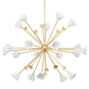 Julieta 20-Light Chandelier in Vintage Gold Leaf