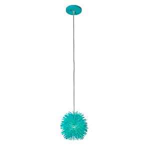 Urchin One Light Mini Pendant in Aqua Velvet by Varaluz