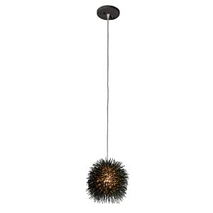 Urchin One Light Mini Pendant in Black by Varaluz