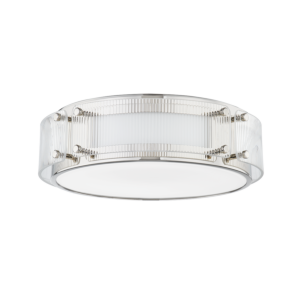 Clifford LED Flush Mount in Polished Nickel by Hudson Valley