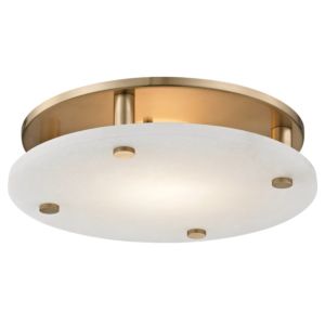 Croton LED Flush Mount in Aged Brass by Hudson Valley