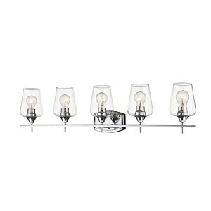 Z-Lite Joliet 5-Light Bathroom Vanity Light In Chrome