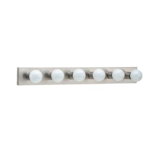 Generation Lighting Center Stage 6-Light 36" Bathroom Vanity Light in Brushed Stainless