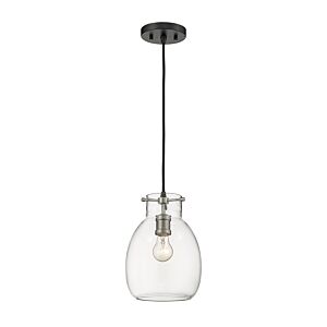 Z-Lite Bella 1-Light Mini Pendant Light In Matte Black With Brushed Nickel