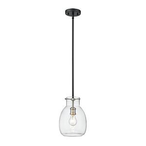 Z-Lite Bella 1-Light Mini Pendant Light In Matte Black With Brushed Nickel