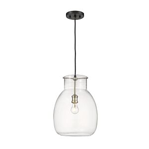 Z-Lite Bella 1-Light Pendant Light In Matte Black With Brushed Nickel