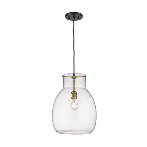 Z-Lite Bella 1-Light Pendant Light In Matte Black With Olde Brass