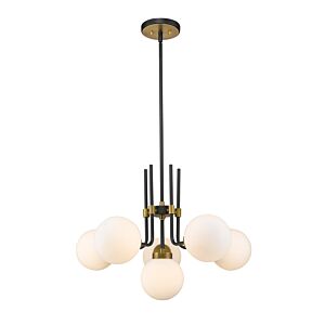 Z-Lite Parsons 6-Light Chandelier In Matte Black With Olde Brass