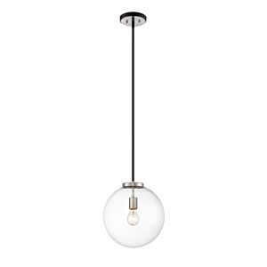 Z-Lite Parsons 1-Light Pendant Light In Matte Black With Brushed Nickel