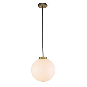 Z-Lite Parsons 1-Light Pendant Light In Matte Black With Olde Brass