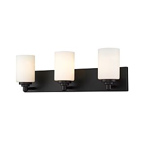 Z-Lite Soledad 3-Light Bathroom Vanity Light In Matte Black