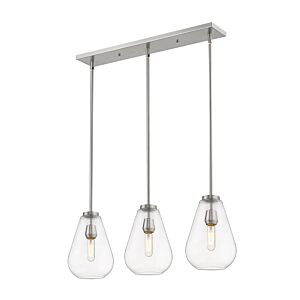 Z-Lite Ayra 3-Light Linear Pendant Light In Brushed Nickel