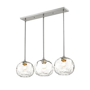 Z-Lite Chloe 3-Light Linear Pendant Light In Brushed Nickel