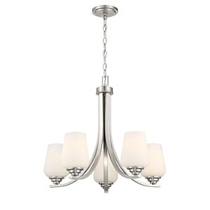 Shyloh Five Light Chandelier in Brushed Nickel by MinkaLavery