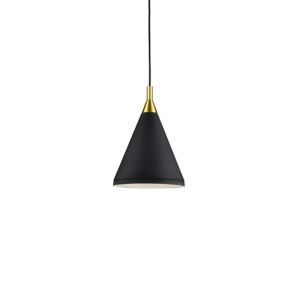 Dorothy One Light Pendant in Black With Gold Detail by Kuzco Lighting