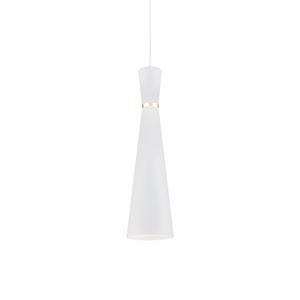 Vanderbilt One Light Pendant in White With Gold Detail by Kuzco Lighting