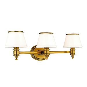 Richmond Three Light Bath Bracket in Flemish Brass by Hudson Valley