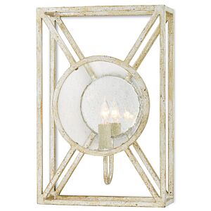 Currey & Company 15 Inch Beckmore Silver Wall Sconce in Silver Granello